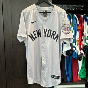 Derek Jeter New York Yankees Nike Hall of Fame Patch Elite Authentic Jersey